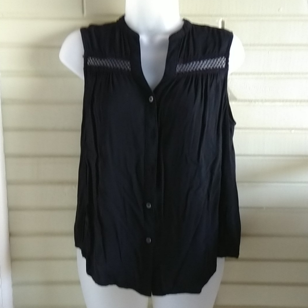 Black button down blouse